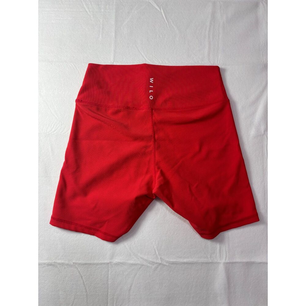 WILO The Label High-Waisted Ribbed Biker Shorts Red Large